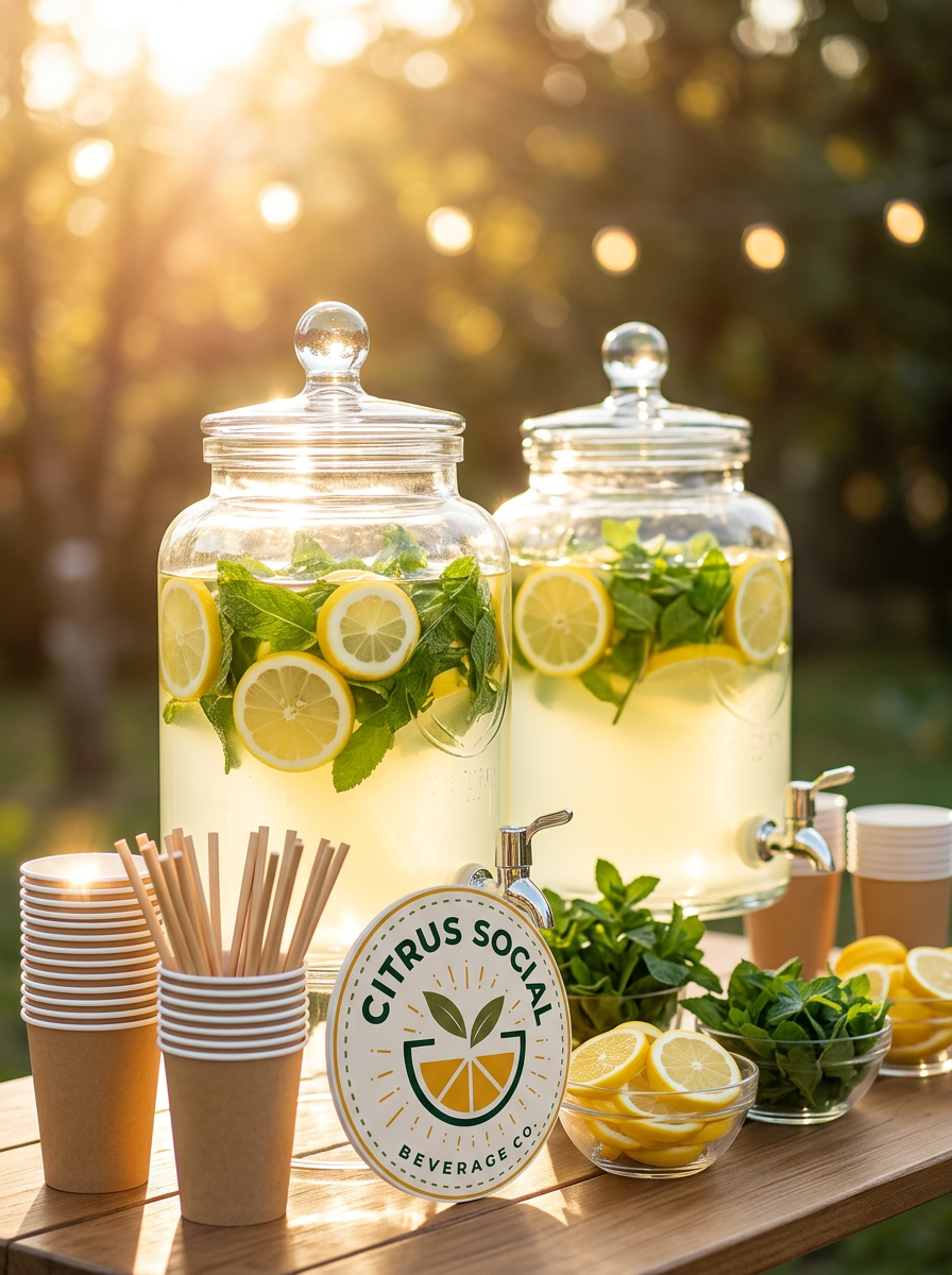 Outdoor event with citrus beverages